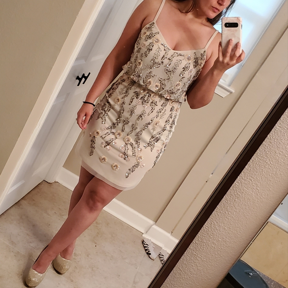 Beaded Adrianna Pappell Dress size 4